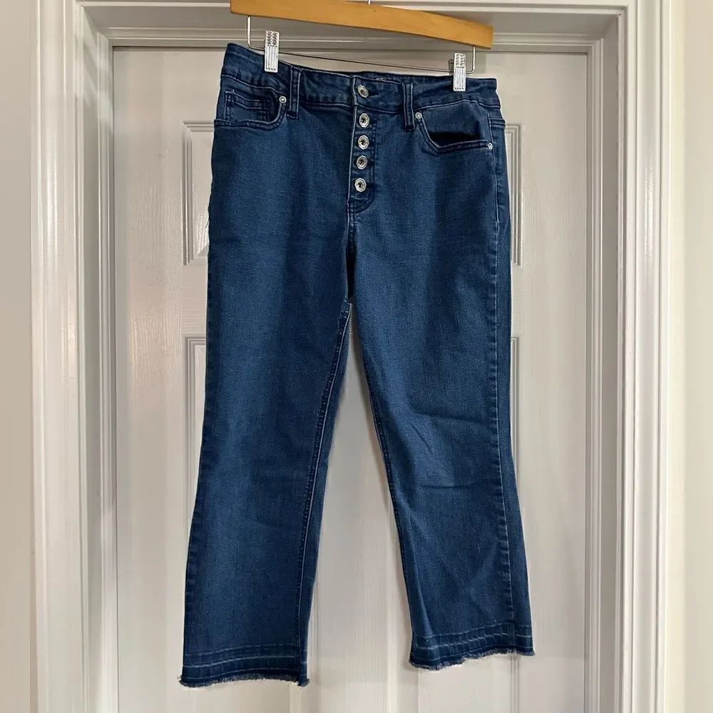 Hydraulic Nolita curvy slim straight raw hem button fly jeans size 8